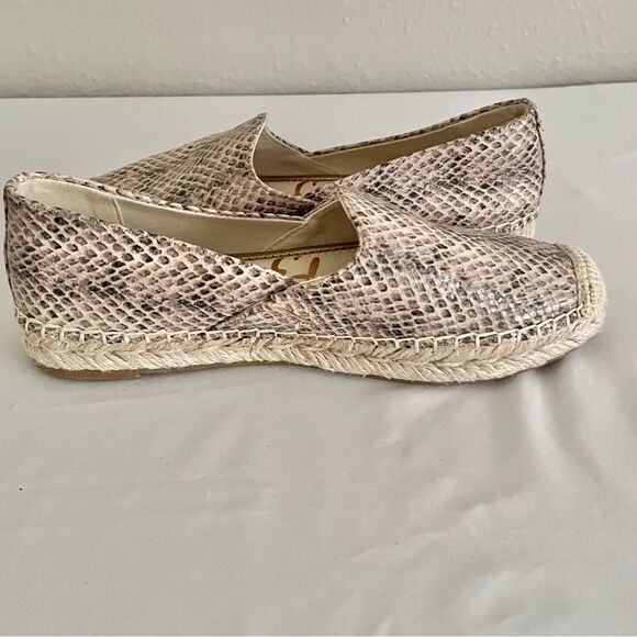 Sam Edelman Leather Snake Skin Print Espadrilles Women’s Sz 7 - Picture 2 of 8